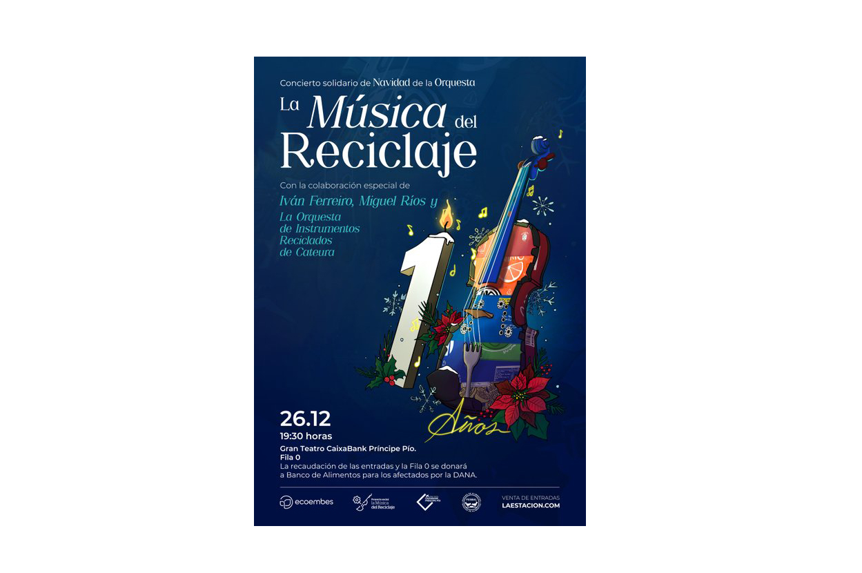 La orquesta “La Música del Reciclaje” de Ecoembes celebró ayer 10 años con su tradicional concierto solidario de Navidad