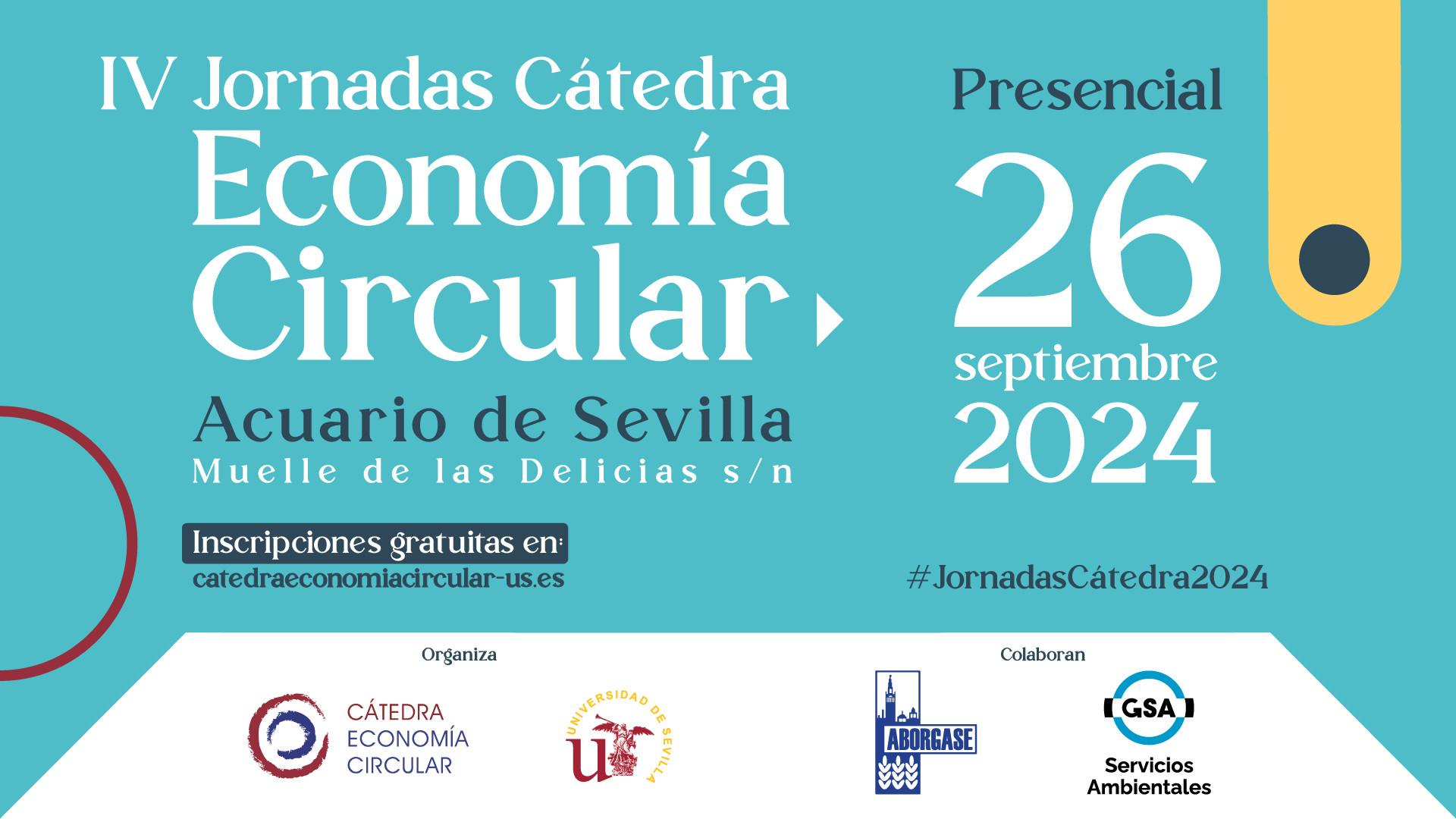 Las IV Jornadas Cátedra Economía Circular reunirá en Sevilla el próximo 26 de septiembre a autoridades y empresas nacionales