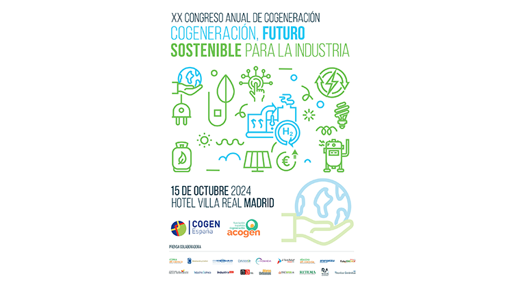 Acogen y Cogen España organizan el XX Congreso Anual de Cogeneración